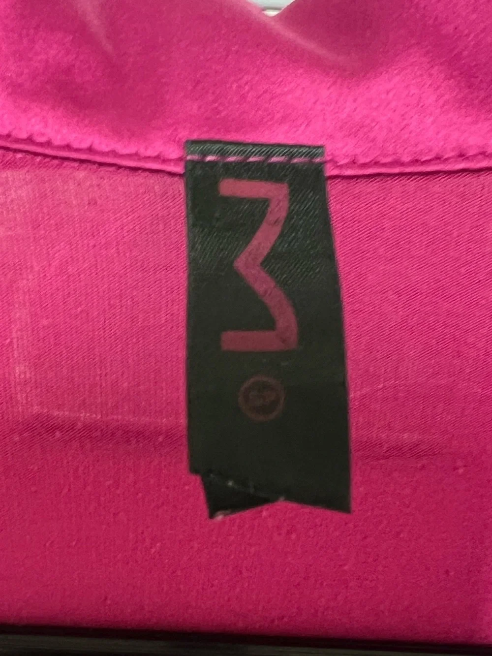 Women's Magenta Satin Front Pajama Set with Lace Trim